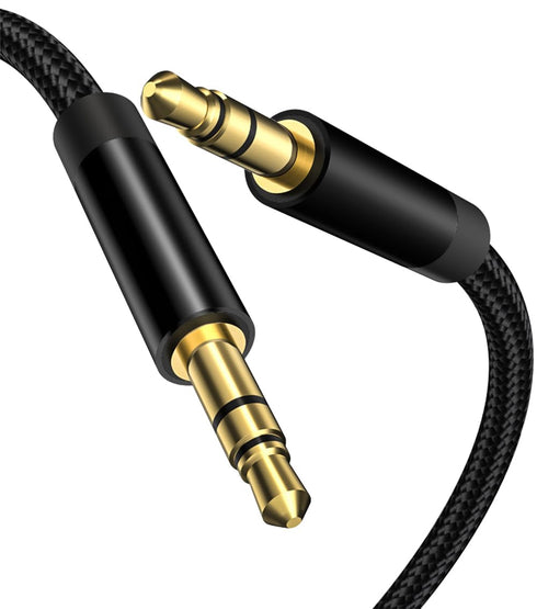 3.5mm Aux Audio Cable 5ft, Nylon Braided Auxiliary Cord, Stereo Audio Jack Adapter Cable for Headphone, Car Audio, Laptop, Smartphone, Home Stereo...