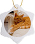 3D Rose Happy Orange Tabby Cat Relaxing On Fancy Armchair Snowflake Ornament, 3"...