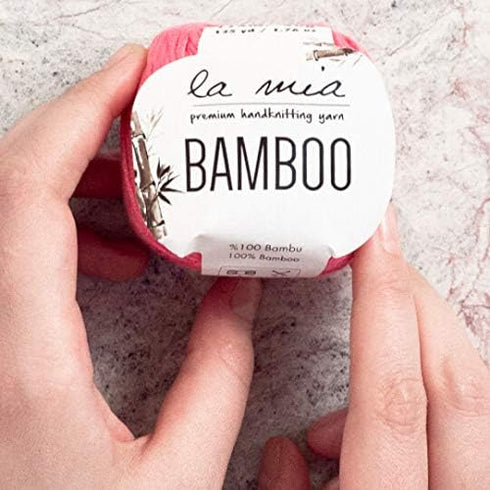 1 Skein La Mia Bamboo, 100% Bamboo, Each 1.76 Oz (50g) / 125 Yrds (115 m), 3 : Light-Dk, Pink L057......
