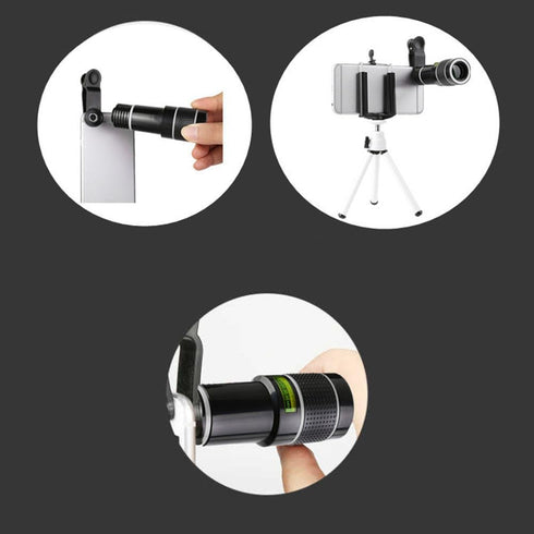 Housoutil Mobile Phone Telephoto Lens, Long Focus Lens, Phone Camera Lens Kit Long Focus Telephoto Lens with Clip for Smart Phone Tablet Pc Black...