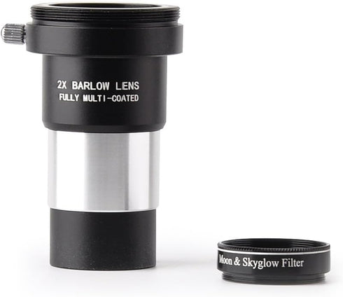 1.25" Moon Filter & 2X Barlow Lens Kit for Telescope Eyepieces...