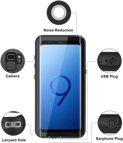 Samsung Galaxy S9 Waterproof Case, Full Body Protective Shock/Snow/Dirtproof with Built-in Screen Protector IP68 Certified Fully Sealed Underwater...