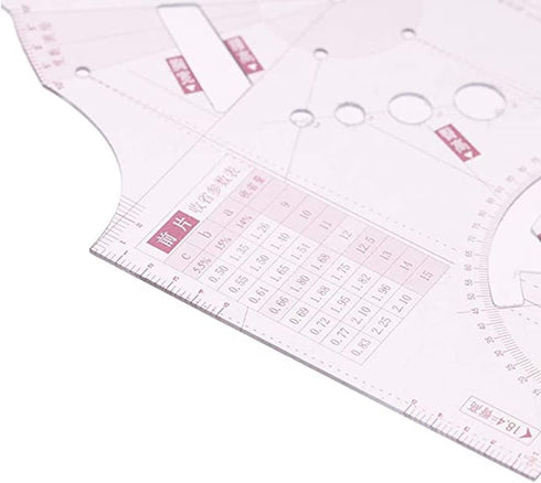 3 Piece Clear Set Doll Clothes Ruler Tailor Garment Cloth Sewing Tool Design French Curve Drafting Template 1:5 Fashion Tools Measure for Dressmak...