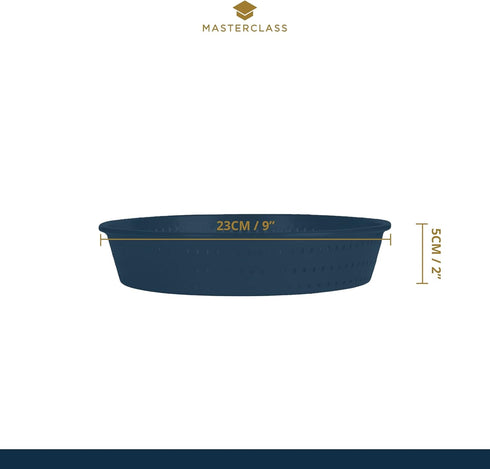 MasterClass KCMCCB15 Crusty Bake 23 cm Deep Perforated Pie Dish with PFOA Non Stick, Robust 1 mm Carbon Steel, 9 Inch Round Tin, Grey...