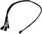 Phobya Premium 3-Pin x 3 Fan Cable Splitter (Power 3 Fans from One Connection Black Sleeving & Black Connectors...