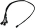 Phobya Premium 3-Pin x 3 Fan Cable Splitter (Power 3 Fans from One Connection Black Sleeving & Black Connectors...