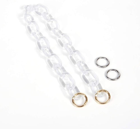 Yichain Chunky Acrylic Purse Strap Bag Chain Handle Replacement,Handbag Purse Making Accessory Decoration (Transparent)...