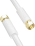 Postta Coaxial Cable(6 Feet) Triple Shielded Digital RG6 Antenna Cable with F-Male Connector Pin-White...
