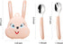 Bunny Travel Metal Toddler Utensils, Toddler Spoon and Fork Set for child, Outdoor or On the go convenient, 2pcs, suitable for 12 Months+ (pink)...