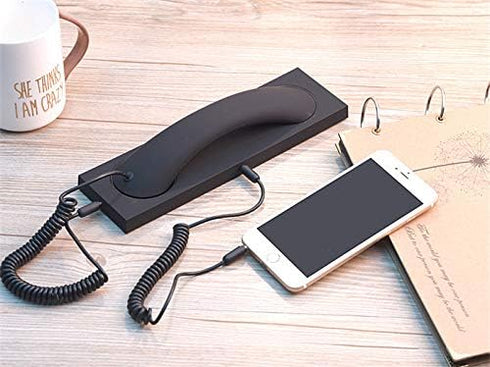 Fashion Retro Phone handset Headset 3.5mm Microphone Prevention Radiation Compatible with iPhone Samsung......
