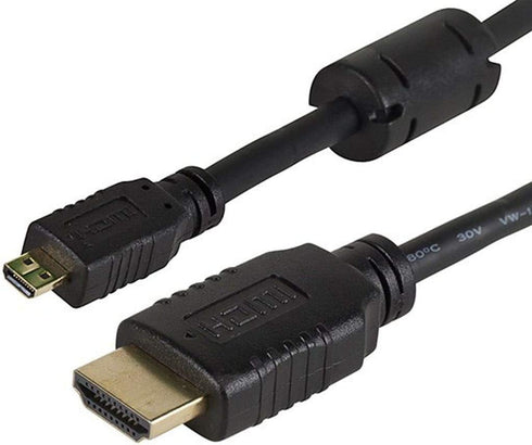 Monoprice High Speed HDMI to HDMI Micro Cable - 4K@60Hz, HDR, 18Gbps, YCbCr 4:4:4, 34AWG, 1.5 Feet, Black...