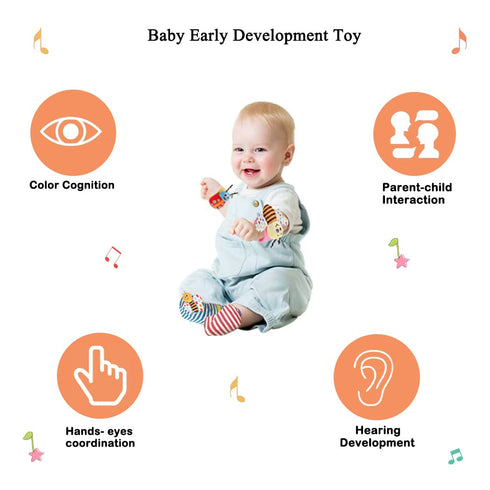 Baby Rattles Toys 0-3-6-12 Months, Wrist Rattles & Foot Rattle Socks Toy for Babies, Soft Newborn Toys for Infant Boy or Girl...