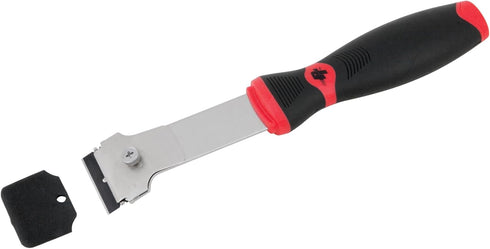 Performance Tool W7508 BX5 Glass Scraper with Extended Reach and Ergonomic Grip - 5x Durability SK2 Steel Blades for Label and Overspray Removal...