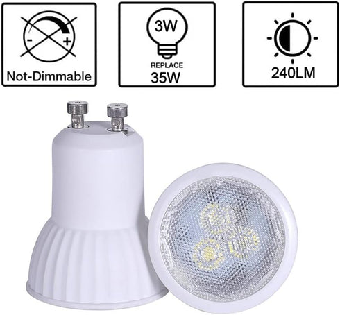 MR11 GU10 35mm Mini LED 3W 120V Non-Dimmable Spotlight Small Bulb Replace 35W Halogen Bulb Equivalent GU10 LED Spotlight...