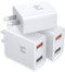 Double USB Wall Charger, Costyle 3 Pack 30W Dual Ports USB Fast Charger Block Quick Fast Charge 3.0 Power Adapter & 5V 2.4A Wall Plug for iPhone 1...