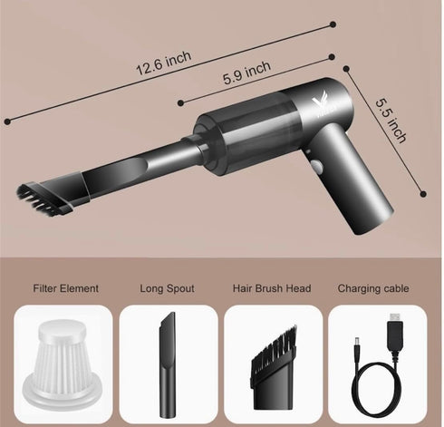 Cordless Handheld Vacuum Cleaner, High Power Suction 6000PA with Flash Light Rechargeable Mini Portable Wireless Vacuum for Home, Office and Car C...