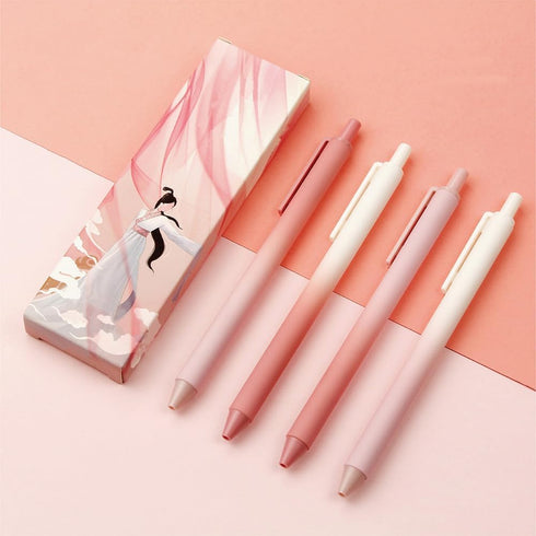 Retractable Gel Pens,8ct Black Ink 0.5mm Fine Point Pens Comfort Grip Smooth Writing Pens with Aesthetic Gradient Color Barrel for Journaling Note...