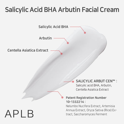 APLB Salicylic Acid BHA Arbutin Facial Cream | SALICYLIC ARBUT CEN™ 23.1% 1.86 FL.OZ/Korean Skincare, Deep hydration, Acne & Pore care, Revitalize...