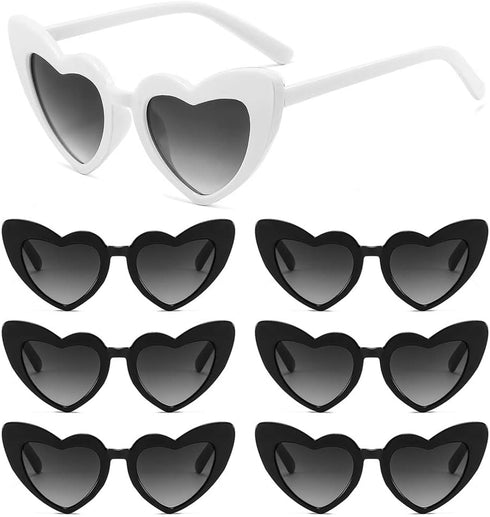 7 Pcs Love Heart Shaped Sunglasses Bachelorette Party Sunglasses Bridesmaid Bride Heart Sunglasses...