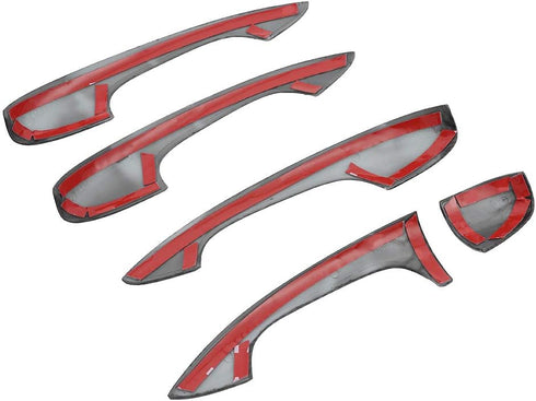 Qiilu Door Handle Covers Carbon Fiber Exterior Door Bowl Cover Trim for C Class W205 2015-2018 GLC X253 2016-2018...