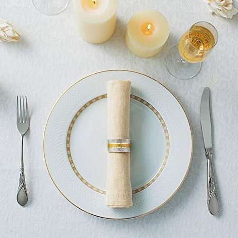 Accmor Napkin Rings, Metal Gold Round Napkin Rings Buckles for Table Decorations, Wedding, Dinner, Party, Set of 4...