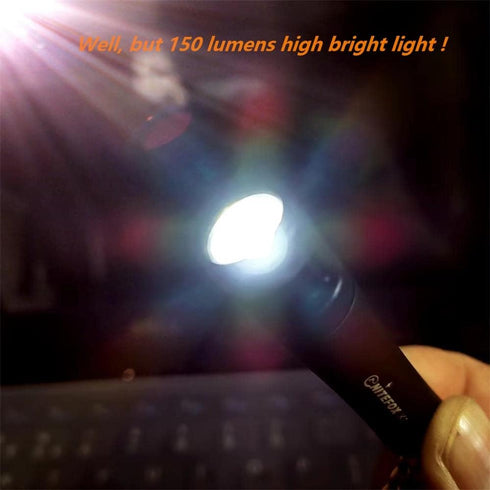 Bright Keychain flashlight K1,high bright 150 lumens,as small flashlight lantern camp lamp light,waterproof torch for EDC,reading,sleep,dog walkin...