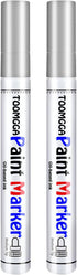 Silver Paint Pens Paint Markers Permanent Markers Oil Based for Metal Wood, Paint Pens for Metal, Car Tyre,Wood, Plastic, Rock Painting, Glass, Cr...