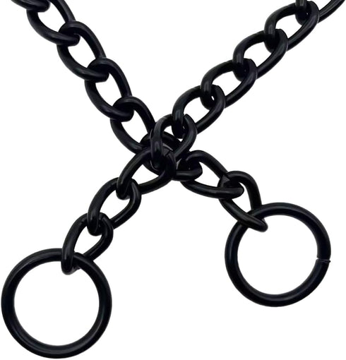 Matte Black Dog Choke Collar Slip P Chain,Heavy Chain Dog Metal Training Choke Collars, Adjustable Weather Proof Alloy Steel Necklace for Small Me...