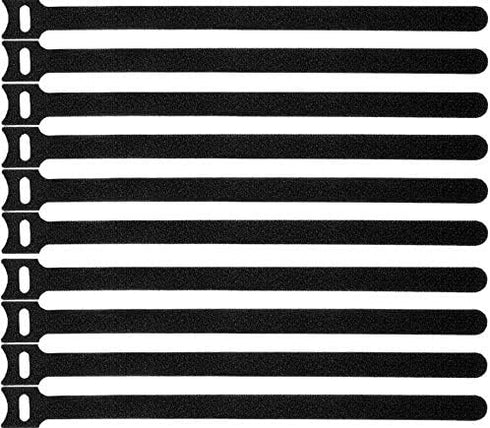 50 Pcs Reusable Fastening Cable Ties, Microfiber Cloth 12 Inch Hook and Loop Cord Ties, Black...