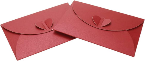 Red 24 Pack Heart Clasp Tiny Items Storage Cute Present Card Holder,Paper Envelopes,Envelopes for Invitation Gift Card Envelopes...