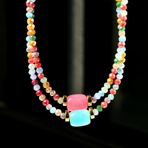 Bohemian Beaded Choker Necklaces For Women Girls Bead Turquoise Adjustable Necklaces Boho Summer Beach Fashion Jewelry Gifts...
