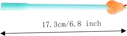 Yansanido Fluent Writting Pen, 12 Pcs 0.38 mm Black Ink Fruits Shape Rolling Ball Cute Gel Ink Pen for Student and School Office Supplies (Fruits)...
