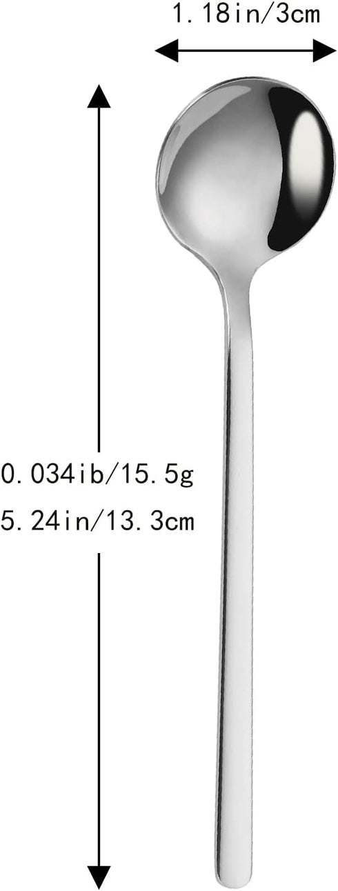 12-Piece Stainless Steel Espresso Spoons, Mini Teaspoons Set for Coffee Sugar Dessert Cake Ice Cream Soup Antipasto Cappuccino, 5.24 Inch Stirring...