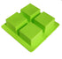 X-Haibei 4-Cavity Square Silicone Mold for Soap, Lotion Bars, Candles & DIY Crafts – 4oz per Cube, Flexible & Non-Stick...