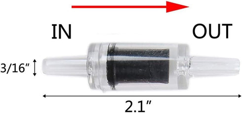 Aquarium Air Tubing Accessories Non-Return Valves,Check Valve for 3/16 '' Fish Tank Air Line (Black 12 pcs)...