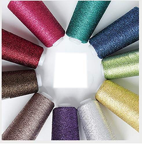 Truevalue 2 Balls Accessory Lurex Yarn, Shining Glitter Metallic Knitting-in Yarn, Sparkle Thread for Knitting and Crochet Sweater Shawl 5000 Yard...