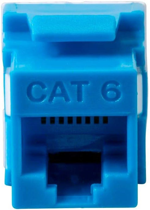 Monoprice Cat6 RJ-45 180-Degree Punch Down Keystone - Dual IDC, for 22-24AWG Solid Wire, Blue...
