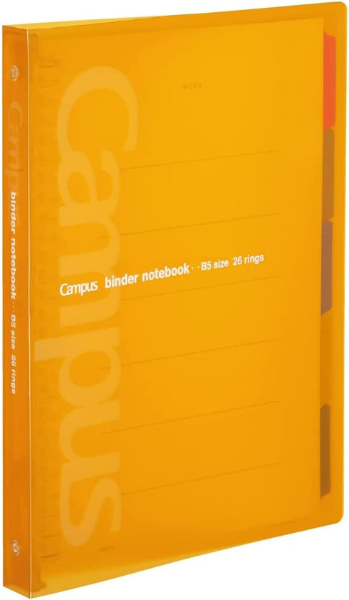 Kokuyo Campus Slide Binder with 5 Tab Dividers, Middle Type, B5, 26 Holes, Up to 100 Sheets, Orange, Japan Import (RU-P333NYR)...