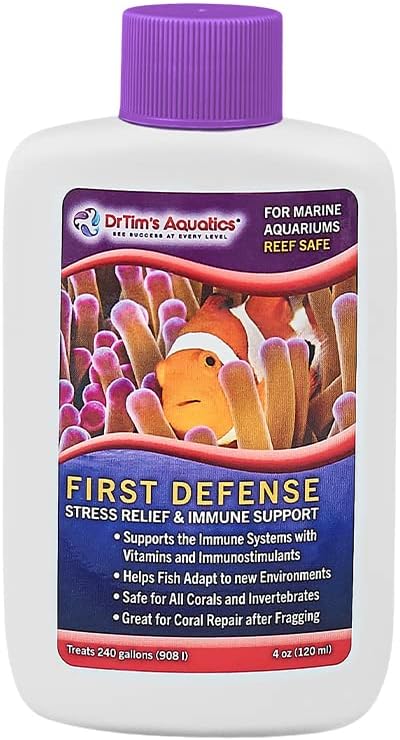 DrTim's Aquatics First Defense for Reef Aquariums – Stress Relief & Immune System Support with Vitamins Immunostimulants Fish Tanks - 4 oz....