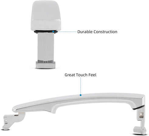 Deal Chrome Exterior Door Handle, Rear Left/Right or Front Passenger Side, Compatible with 03-08 FX35/FX45 08-13 Rogue 14-15 Rogue Select 03-07 Mu...