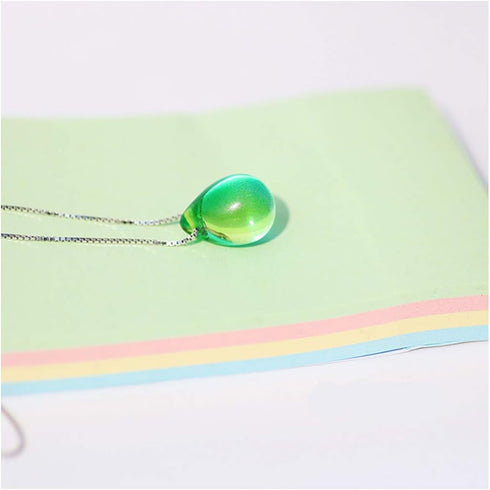 Fashion Mermaid Necklace Beach Ocean Sea Necklace Mermaid Mermaid's Tears Sea Sand Waterdrop Pendant Necklace...