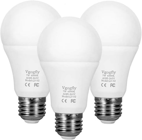 Vgogfly Dusk to Dawn Light Bulb 7W Smart Dusk till Dawn LED Photo Sensor Bulbs E26 Base socket Outdoor Indoor Lighting Lamp Auto On/Off (Cool Whit...