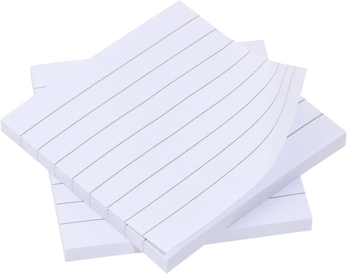 2 Pack Sticky Notes with Line 7.5x7.5cm Self-Stick Book Tabs Paper Markers Sticky Notes Pad 100 Sheets (White)...
