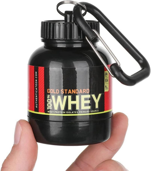 Protein Powder and Supplement Funnel Keychain - Protein Powder Container with Durable Key-Chain Portable to-Go Container for The Gym, Workouts, Fi...