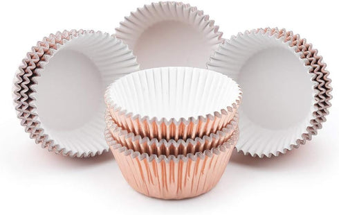 Gifbera Mini Rose Gold Foil Cupcake Liners Metallic Baking Cups, 300-Count...