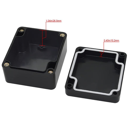 LeMotech Electrical Box ABS Plastic Project Box IP65 Waterproof Junction Box Project Case Universal Enclosure for Electronics Black 2.48x 2.28x 1....