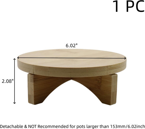 6 Inch Indoor Plant Stand Round Solid Wood Flower Stand Mid Century Modern Plant Stand for Displaying, Small Plants, Desktop, Office & Home Decor...