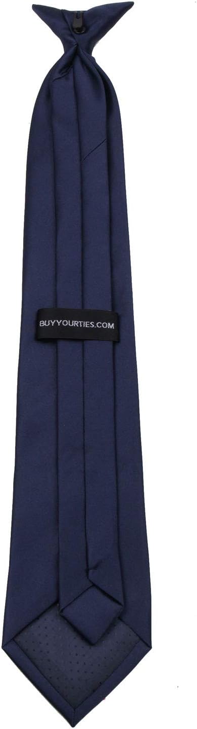 BUYYOURTIES Mens XL Extra Long Tall Man Solid Color Clip On Easy to Remove Clip Necktie Ties...