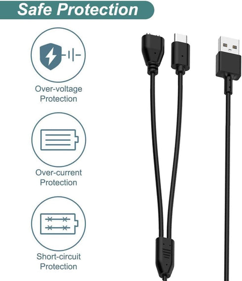 Kissmart Charger for Jugbow/Delupet/Yawpet Dog Training Collar, Magnetic Charging Cable for DT-61/66/67/68/72/73 Shock Collar and Remote (3.3ft/1m...
