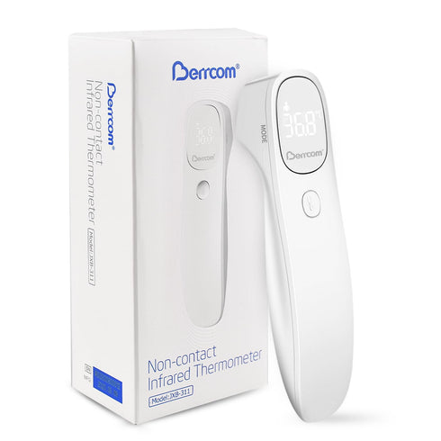Berrcom Non Contact Infrared Thermometer Digital Forehead Thermometer for Adults and Kids Temperature Thermometer 3 in 1 with Fever Alert Touchles...